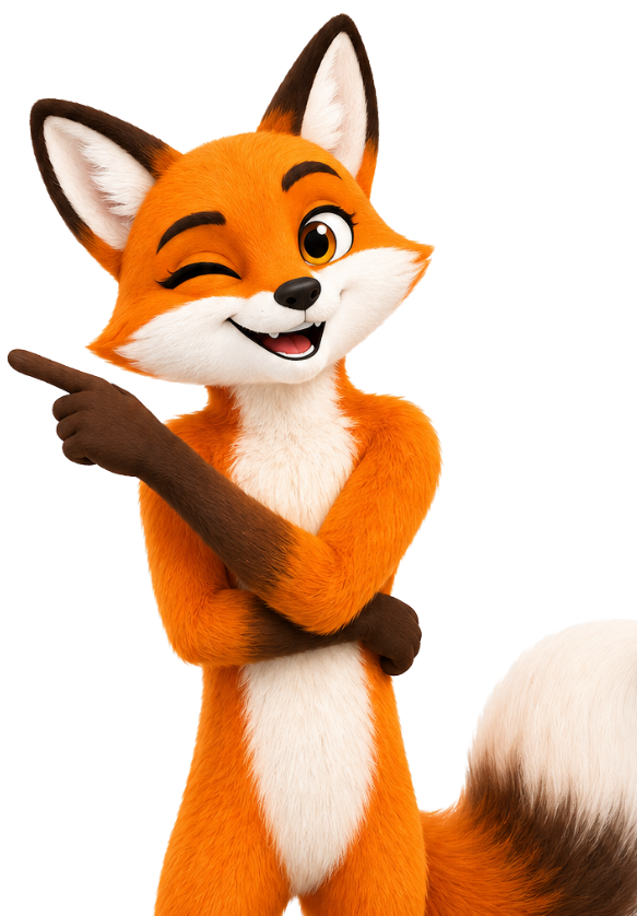 Renard mascotte Agilium, illustration de la page d'accueil