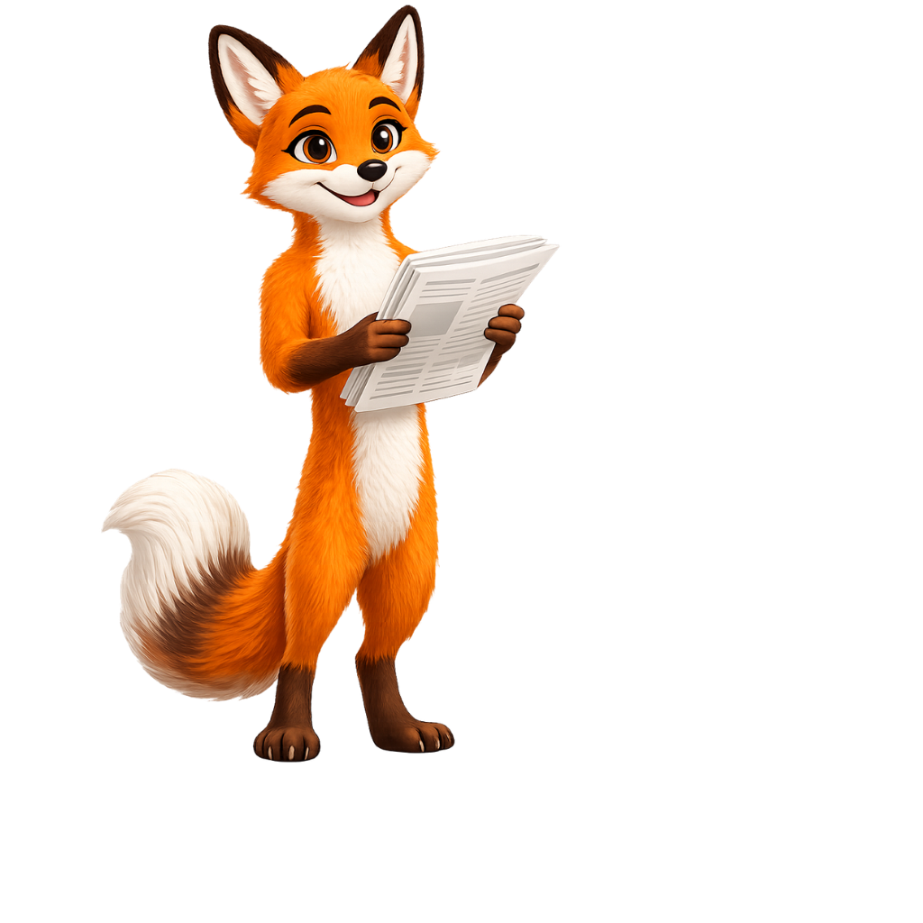 Renard mascotte Agilium consultant le centre de ressources qualité