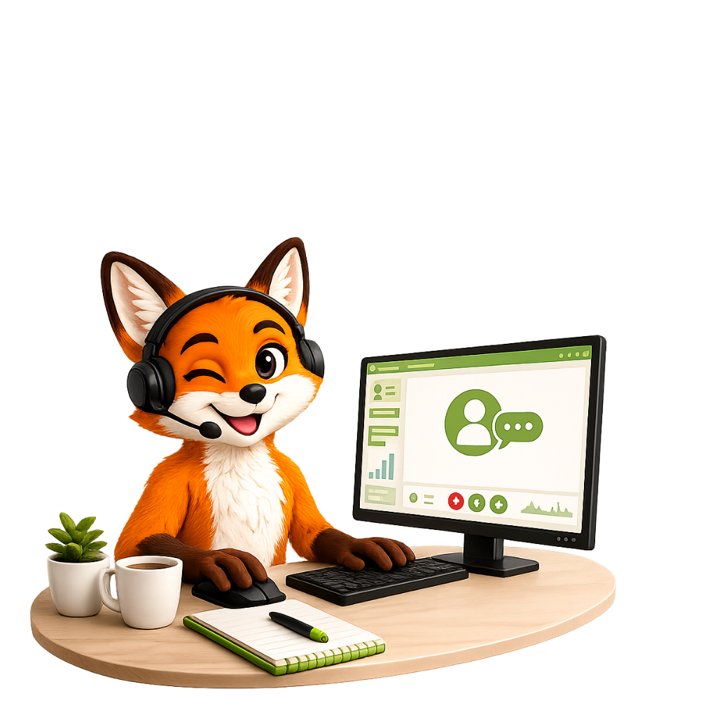 Renard mascotte Agilium annonçant un webinaire sur le système qualité