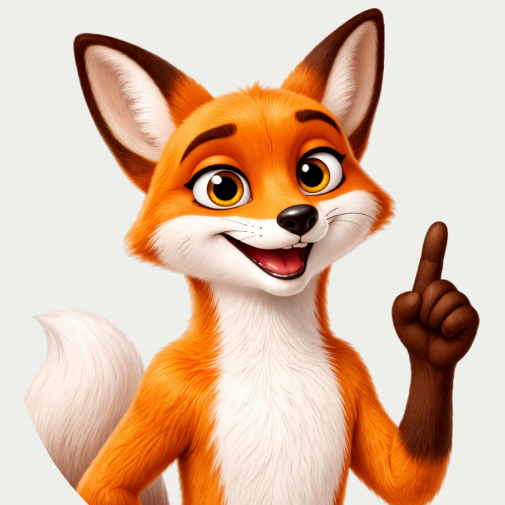 Renard mascotte Agilium qui dit quelque chose